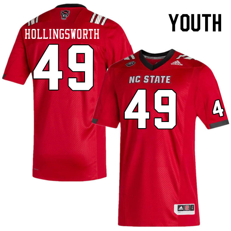 Youth #49 Aiden Hollingsworth NC State Wolfpack College Football Jerseys Stitched Sale-Red